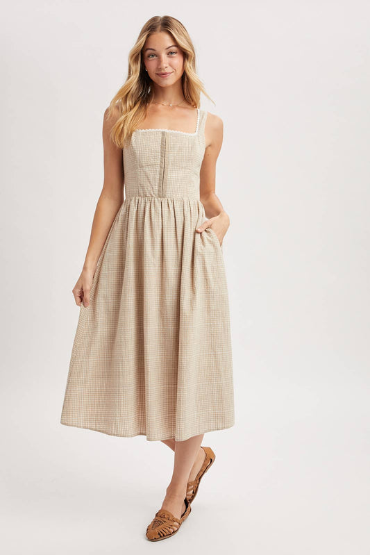 Gingham Midi Dress