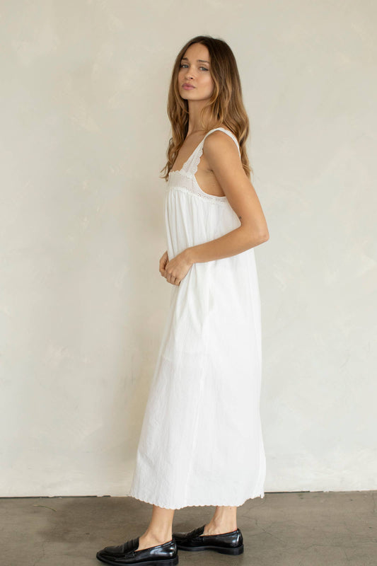 Eyelet Scallop Cotton Dress