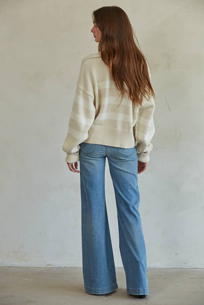 Olive Striped Cardigan