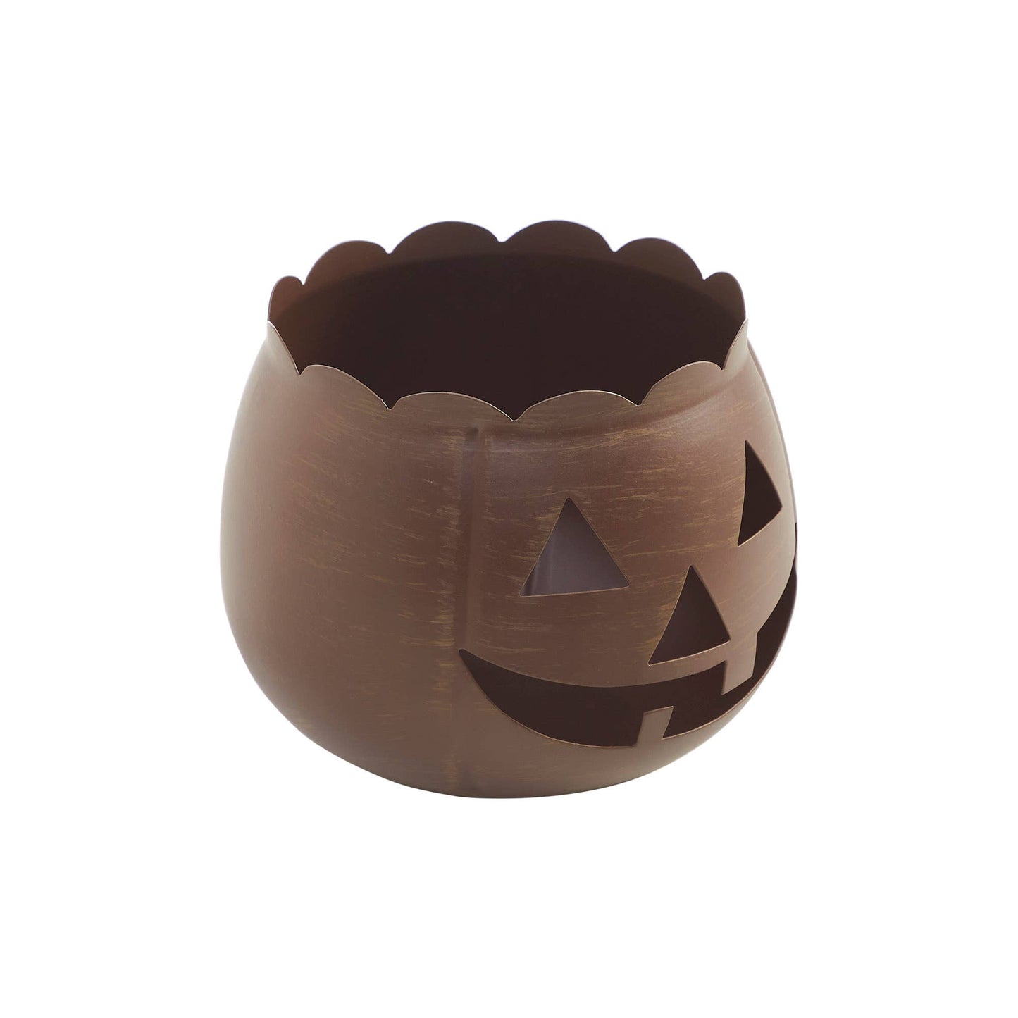 Bronze Metal Jack-O'-Lantern Tealight Holder