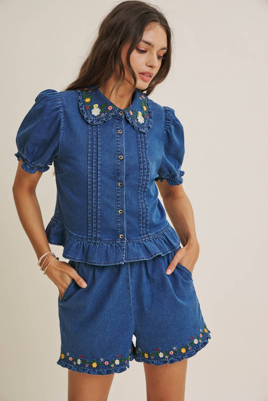 Wildflower Washed Denim Shirt