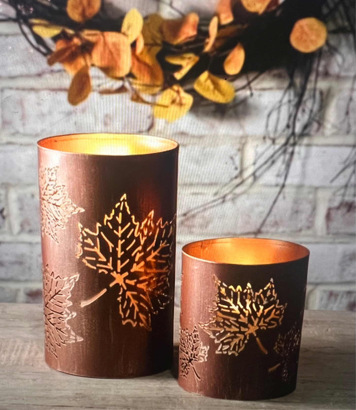 Bronze Leaf Lanterns