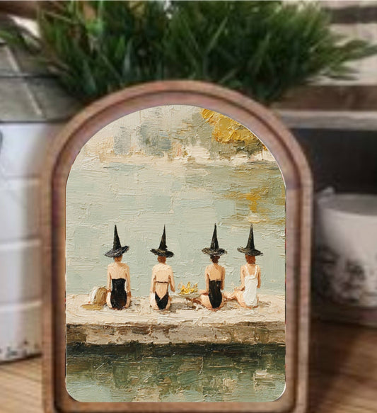 Arch Top Lake Witches Summerween Framed Art