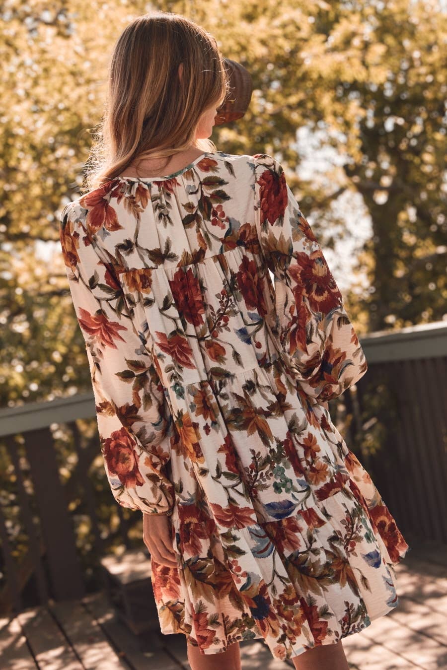 Rust Floral Dress