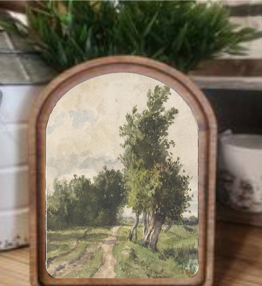 Arch Top Dirt Road Landscape Framed Art