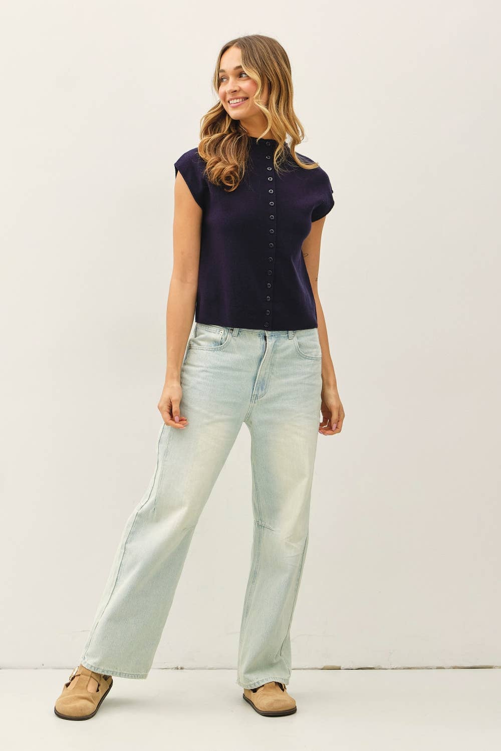 High Neck Sleeveless Top