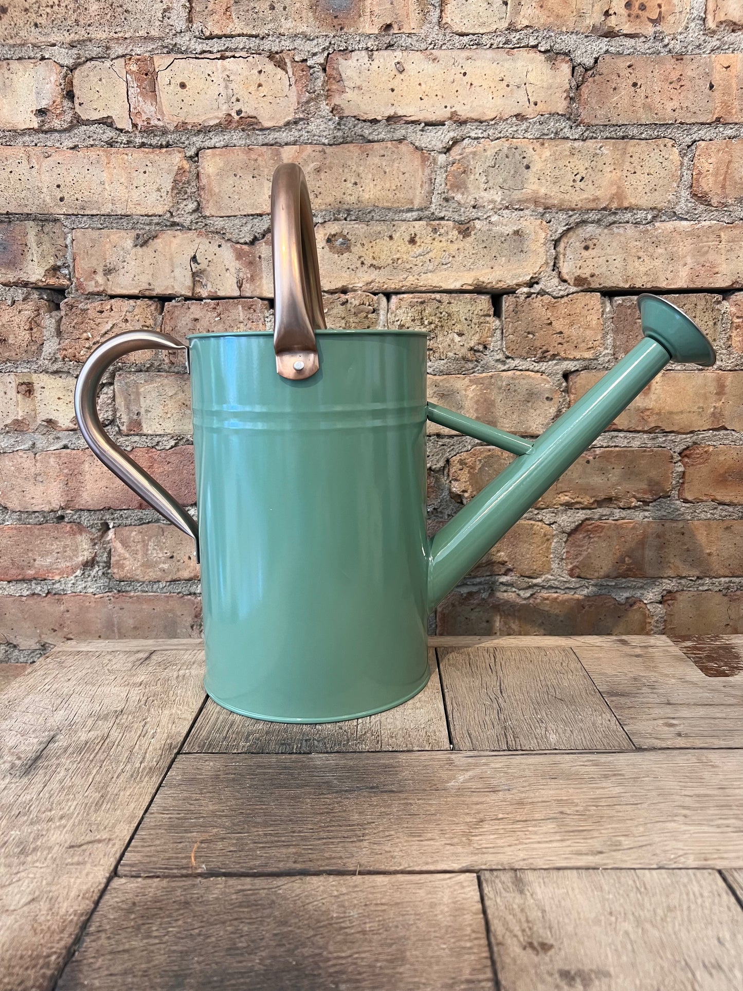 Green Watering Can w/Copper Handle