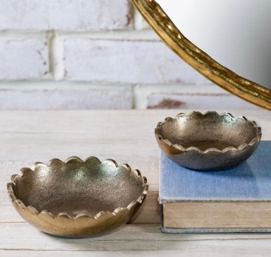 Scalloped Brass Bowls