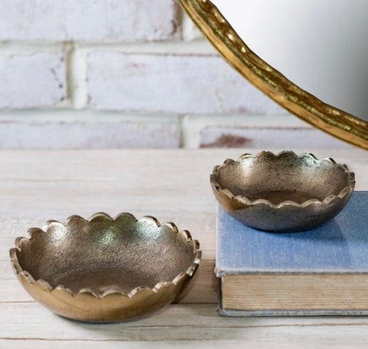 Scalloped Brass Bowls