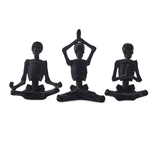 Black Velvet Yoga Skeletons