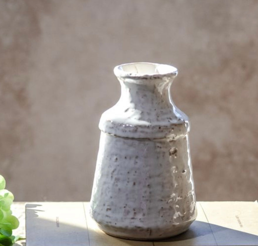 White Artisan Vase