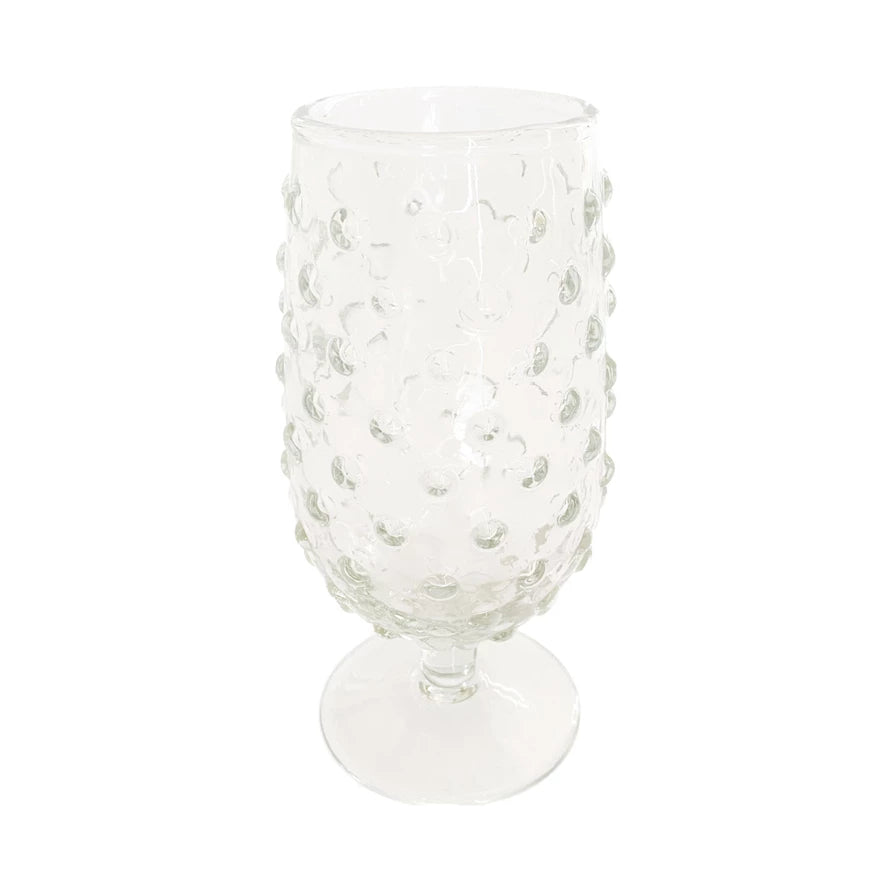 Hobnail Stemmed Drinking Glass