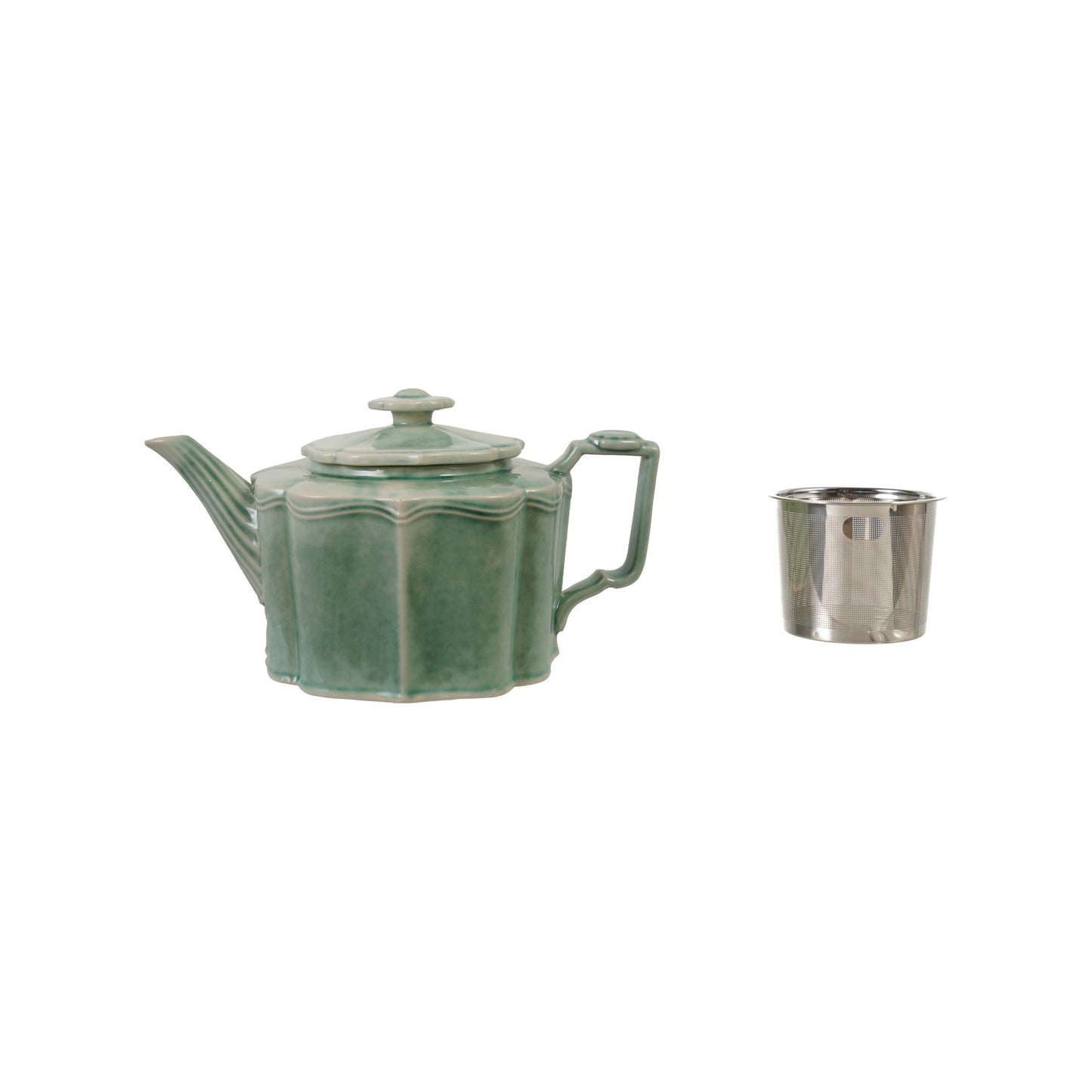 Jade Green Teapot w/Strainer