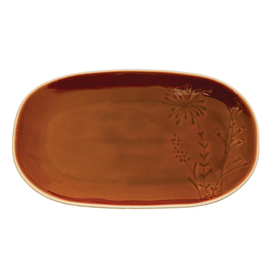 Autumn Botanical Stoneware Plate