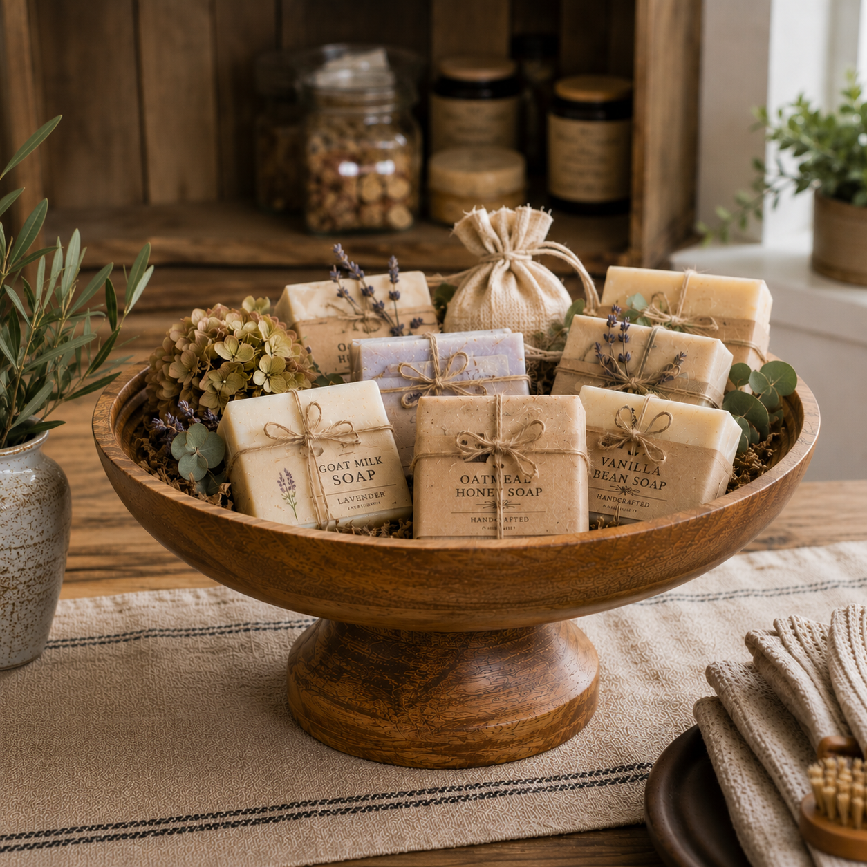 Wood Pedestal Bowl