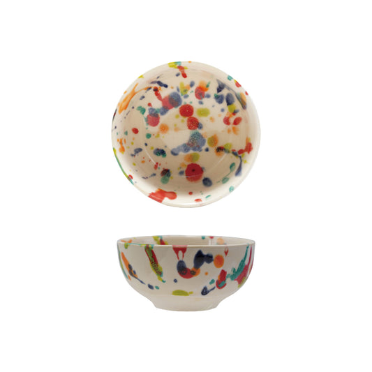 Handmade Stoneware Bowl, Rolled Speckled Finish & Unglazed (Each One Will Vary)
