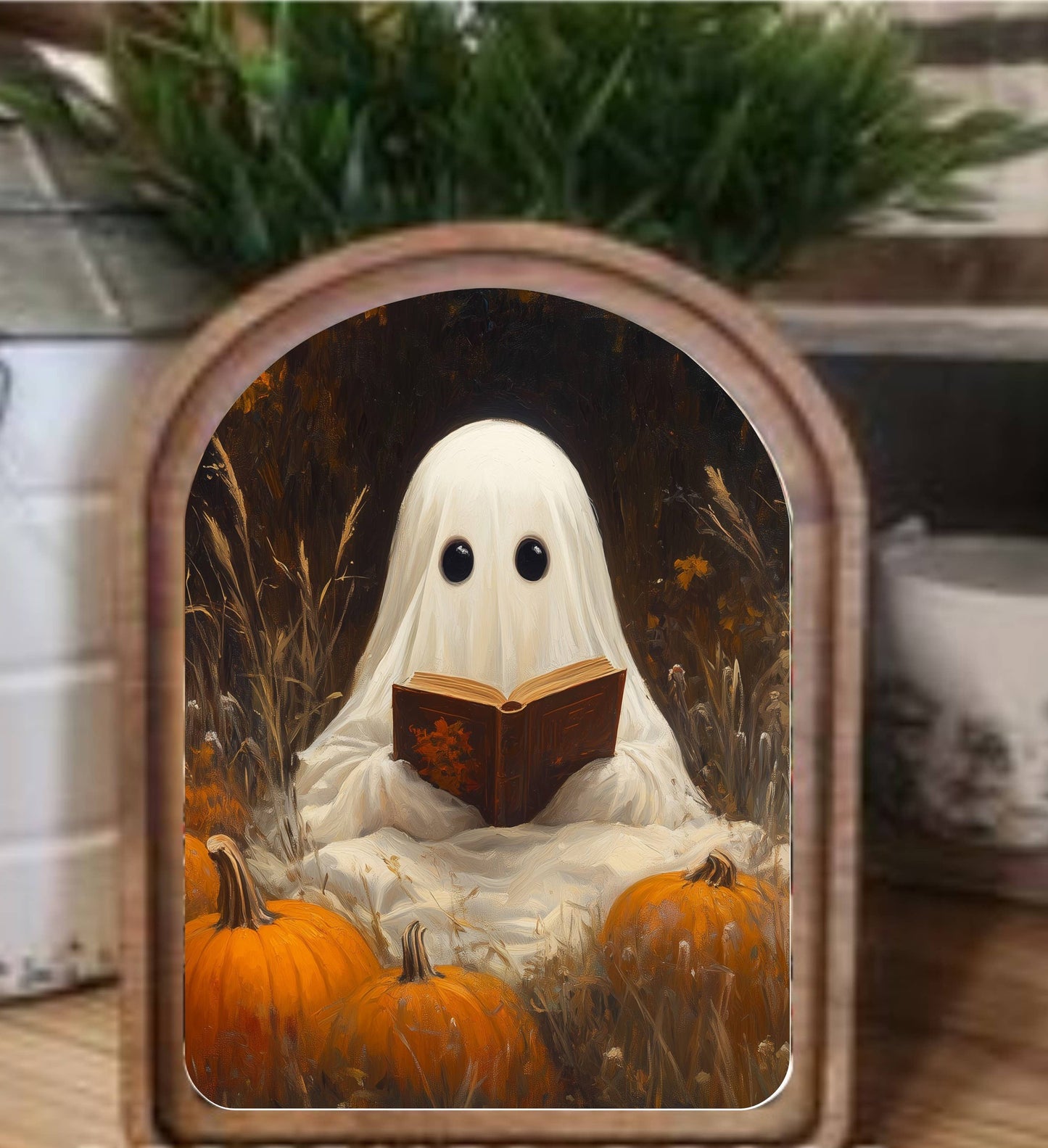 The Reading Ghost Framed Art