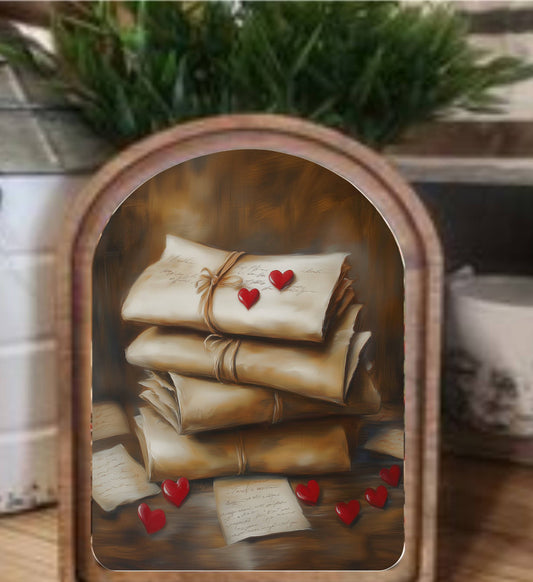 Arch Top Love Letters Framed Art