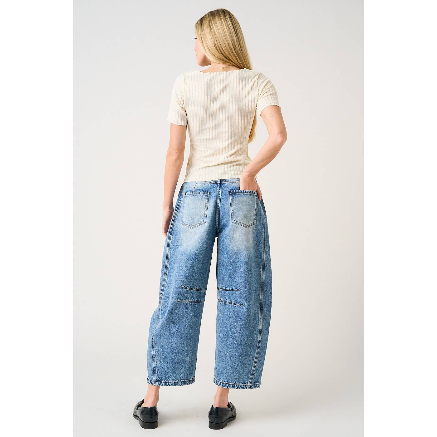 PATCHWORK BARREL JEANS
