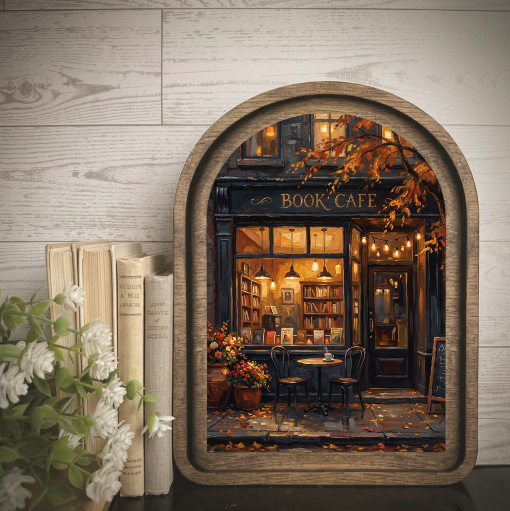 Arch Frame Art Book Cafe Autumn