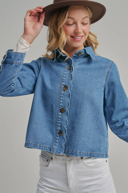 Scallop Denim Jacket