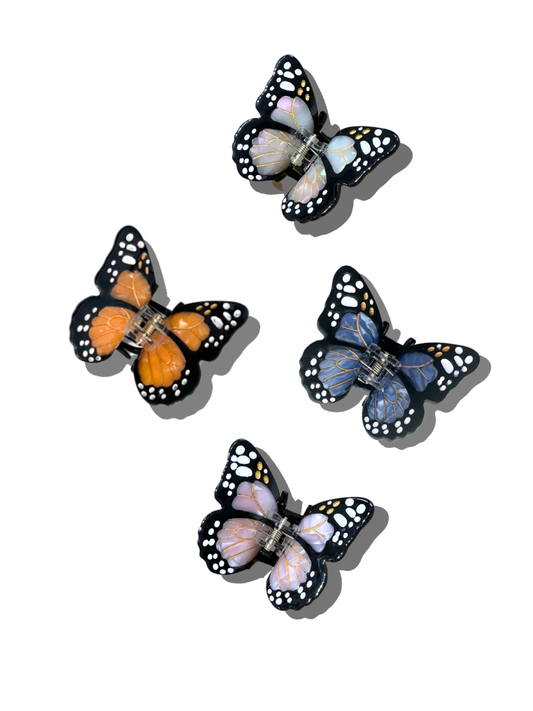 Hand-painted Mini Monarch Claw Hair Clip