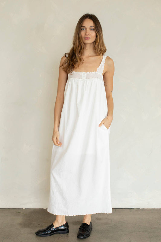 Eyelet Scallop Cotton Dresss