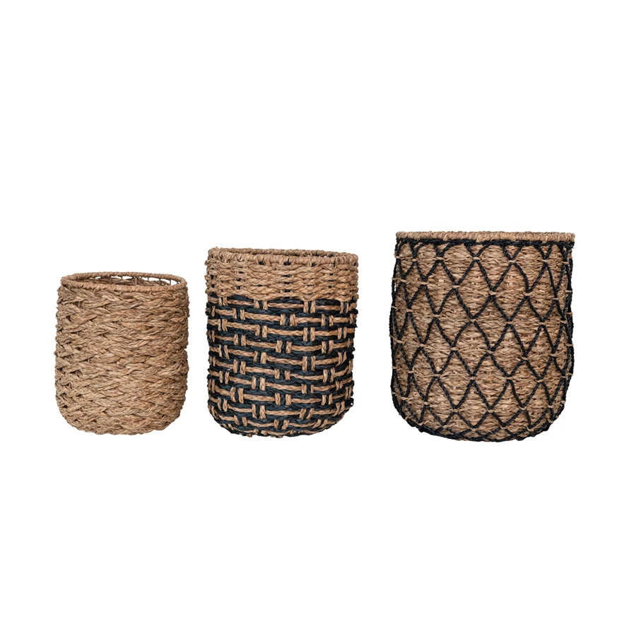 Black Woven Wicker Baskets