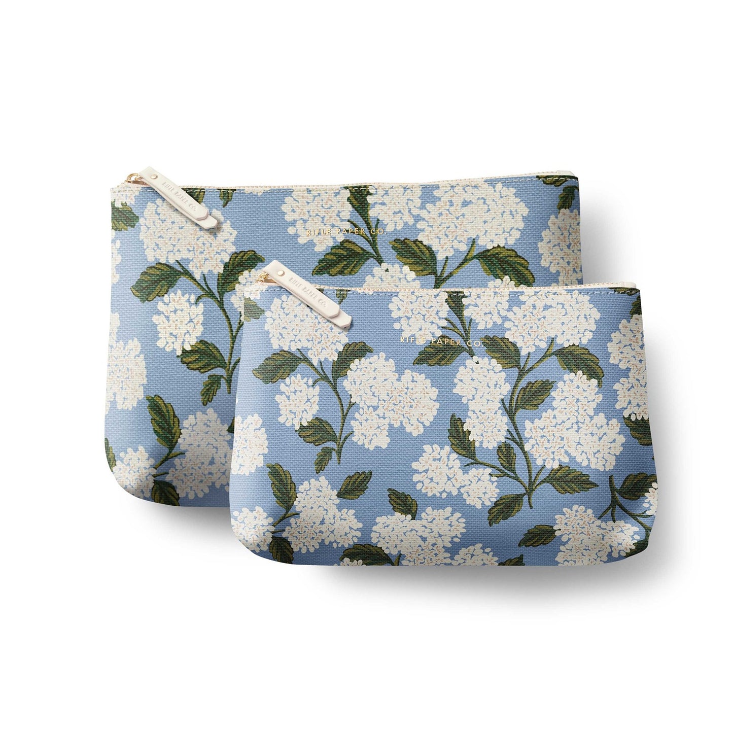 Hydrangea Zippered Pouch Set