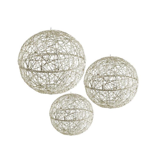 Champagne Glitter Hanging Orbs