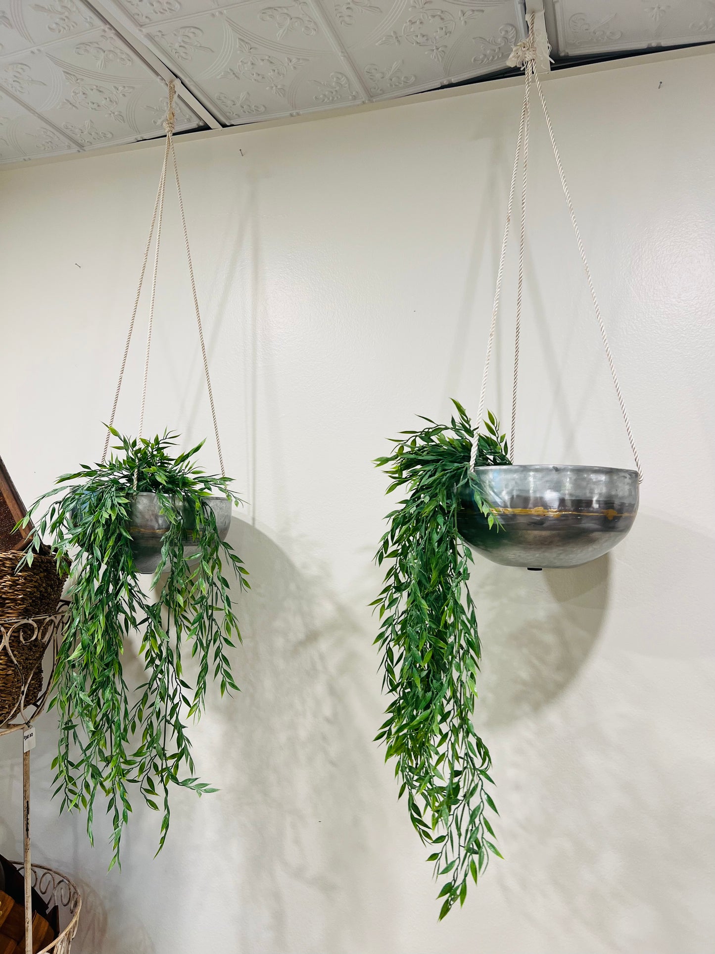 Galvanized Hanging Planters