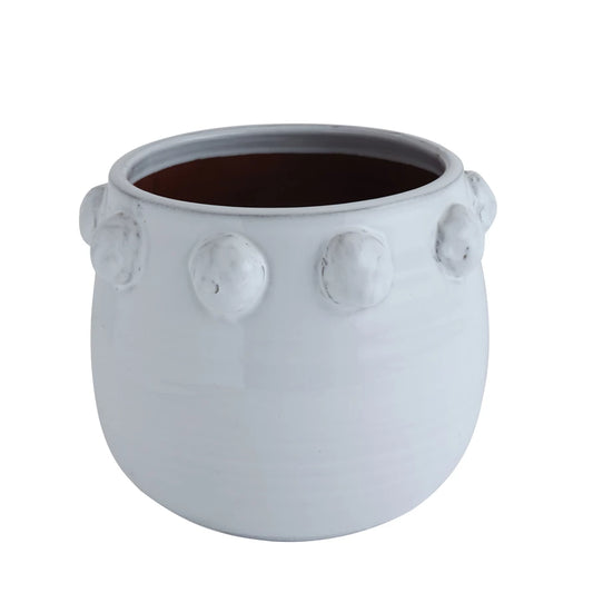 Large Terracotta Planter with Hobnail Design