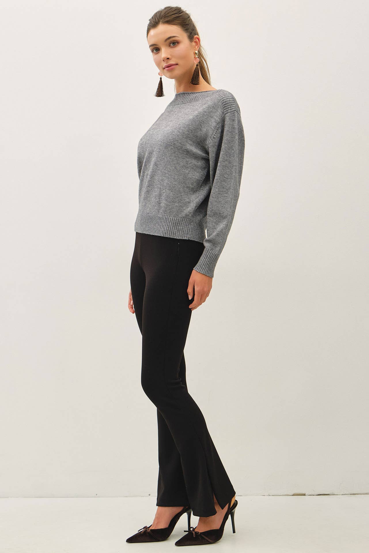 Ribbed Boatneck Sweater