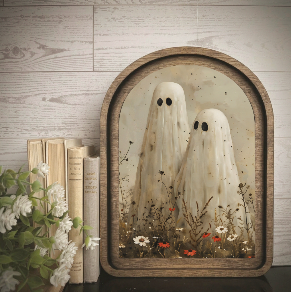 Arch Frame Art Ghost Couple Wildflowers Fall