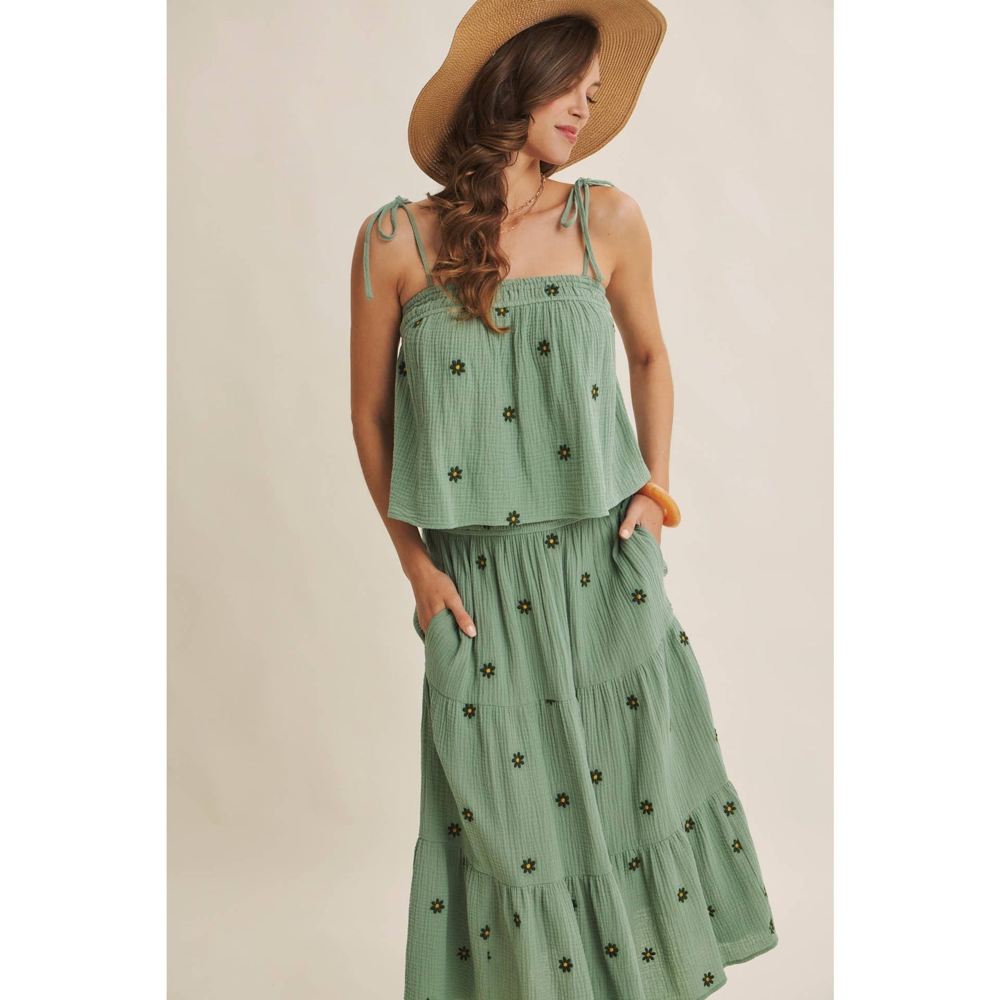 Sunset Fields Smocked Skirt
