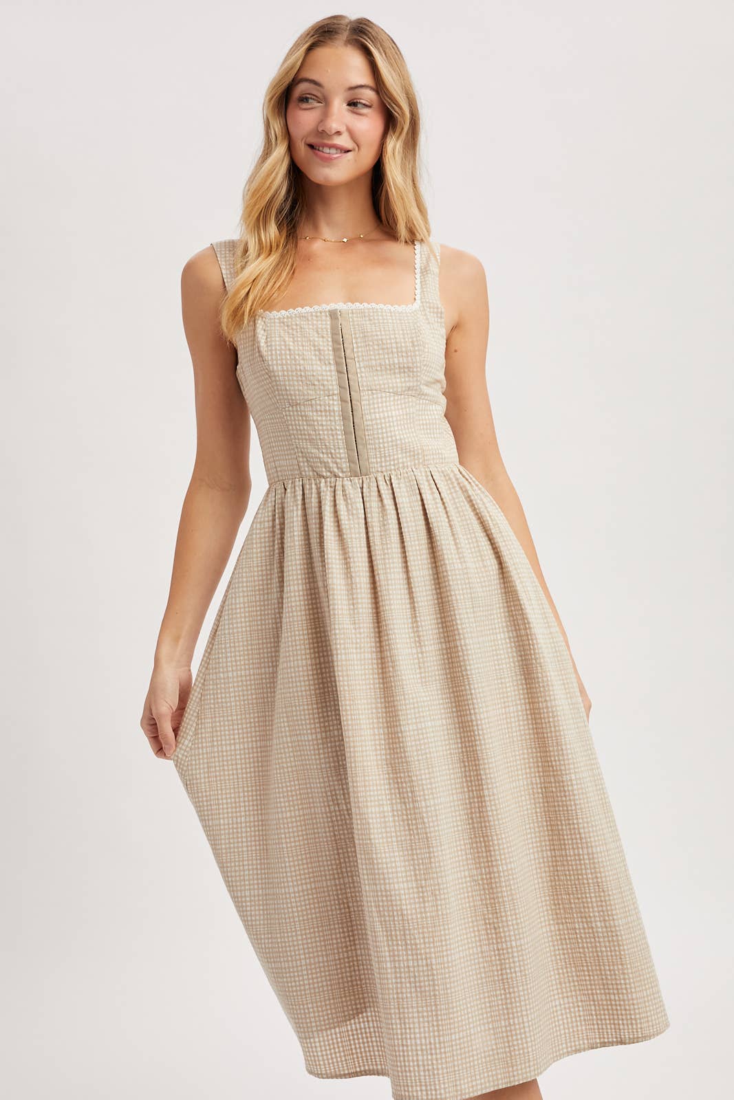 Gingham Midi Dress