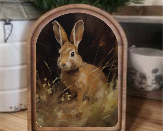 Arch Top Bunny Framed Art