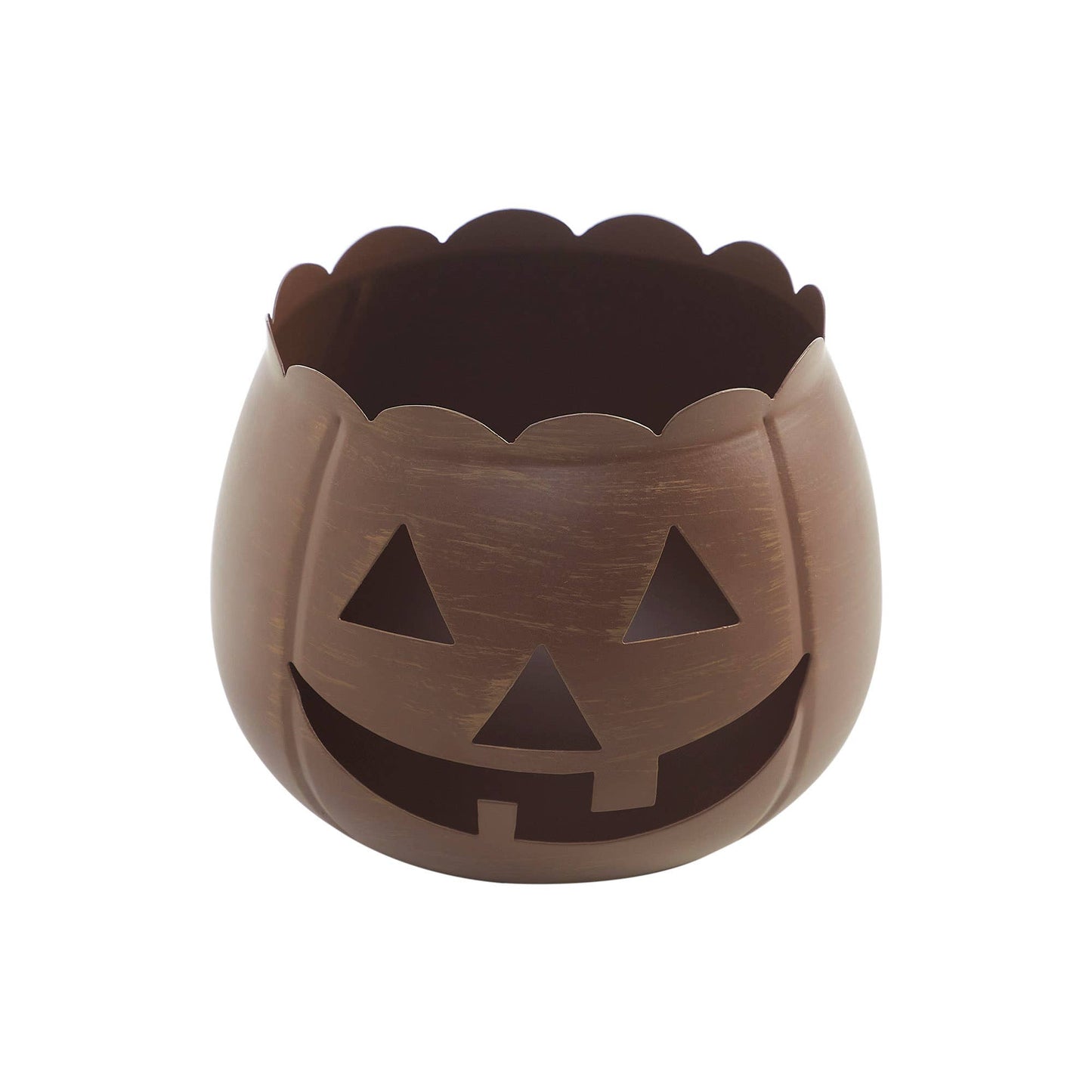 Bronze Metal Jack-O'-Lantern Tealight Holder
