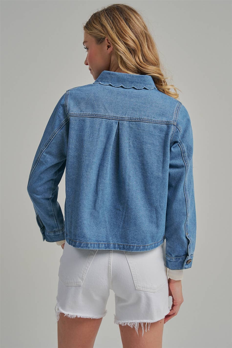 Scallop Denim Jacket