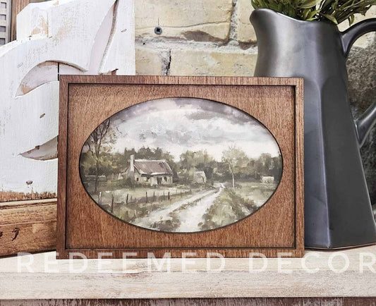 Framed French Countryside Mini Art