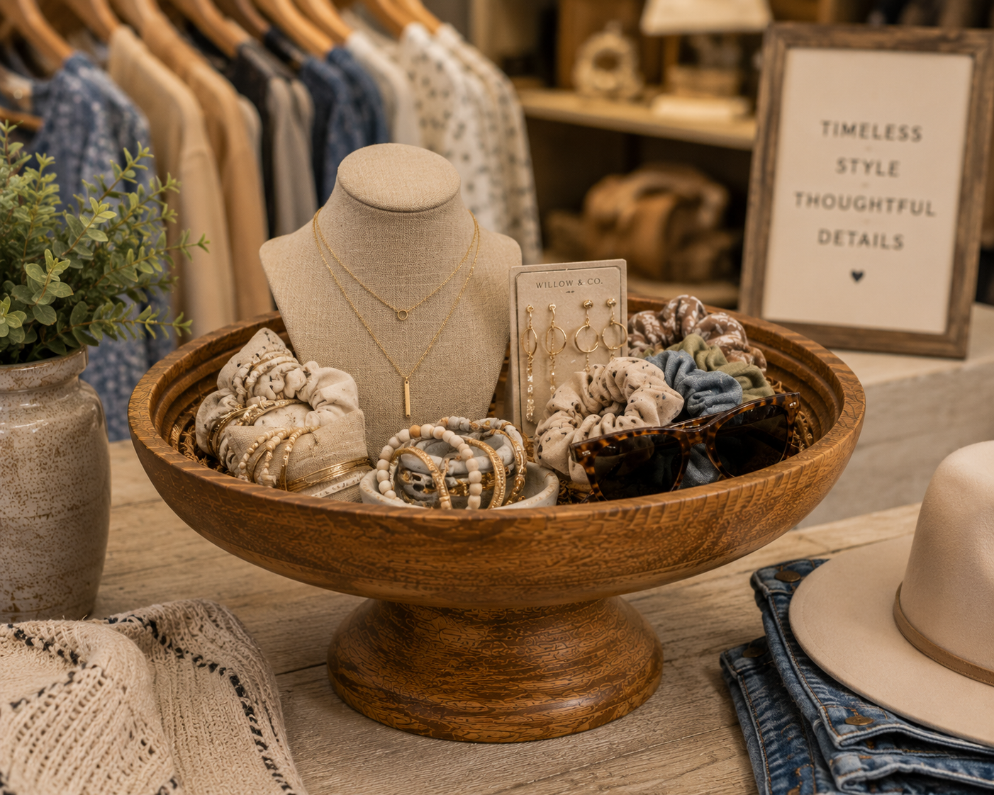 Wood Pedestal Bowl