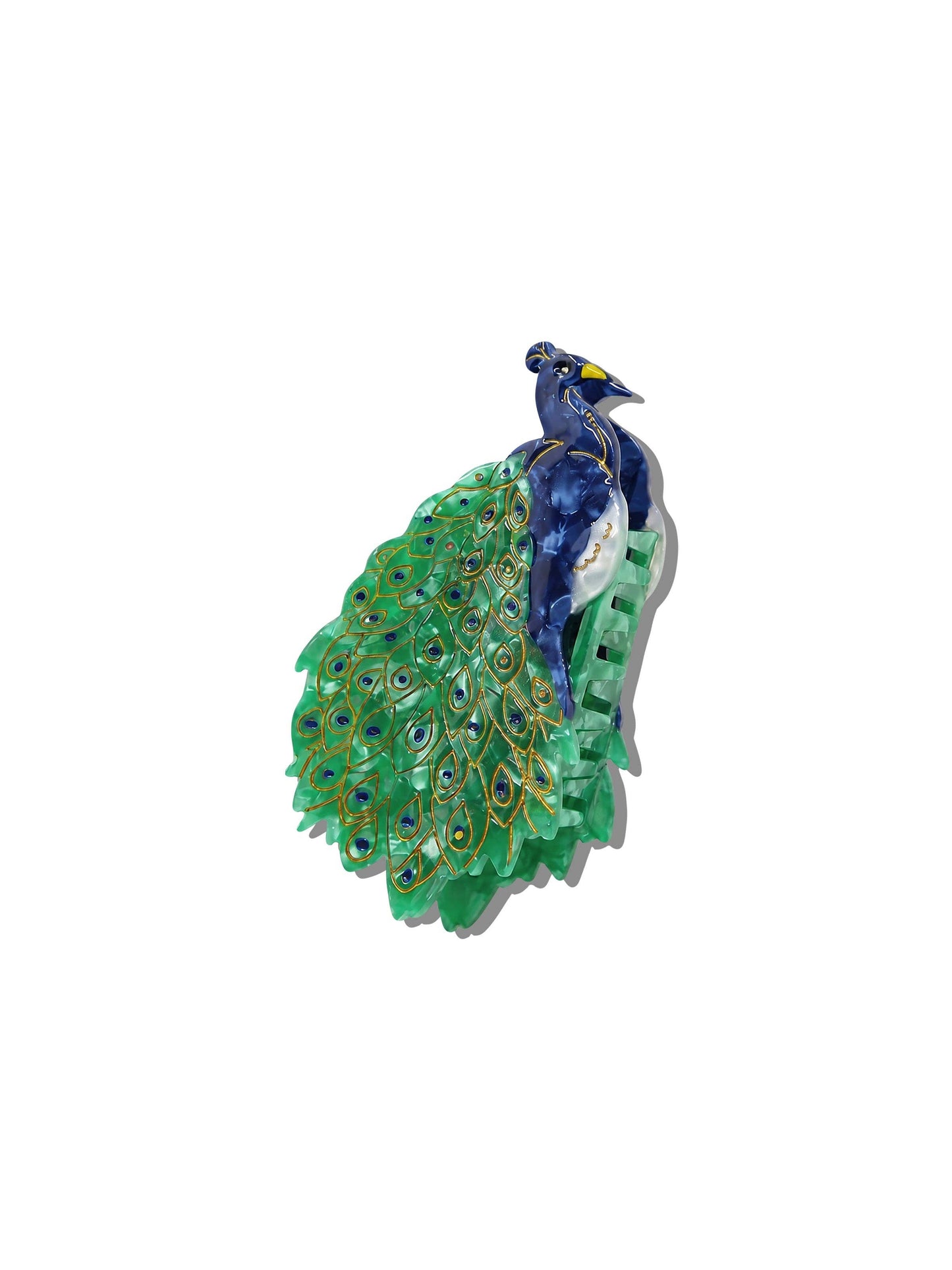 Hand-painted Peacock Claw Hair Clip | Eco-Friendly