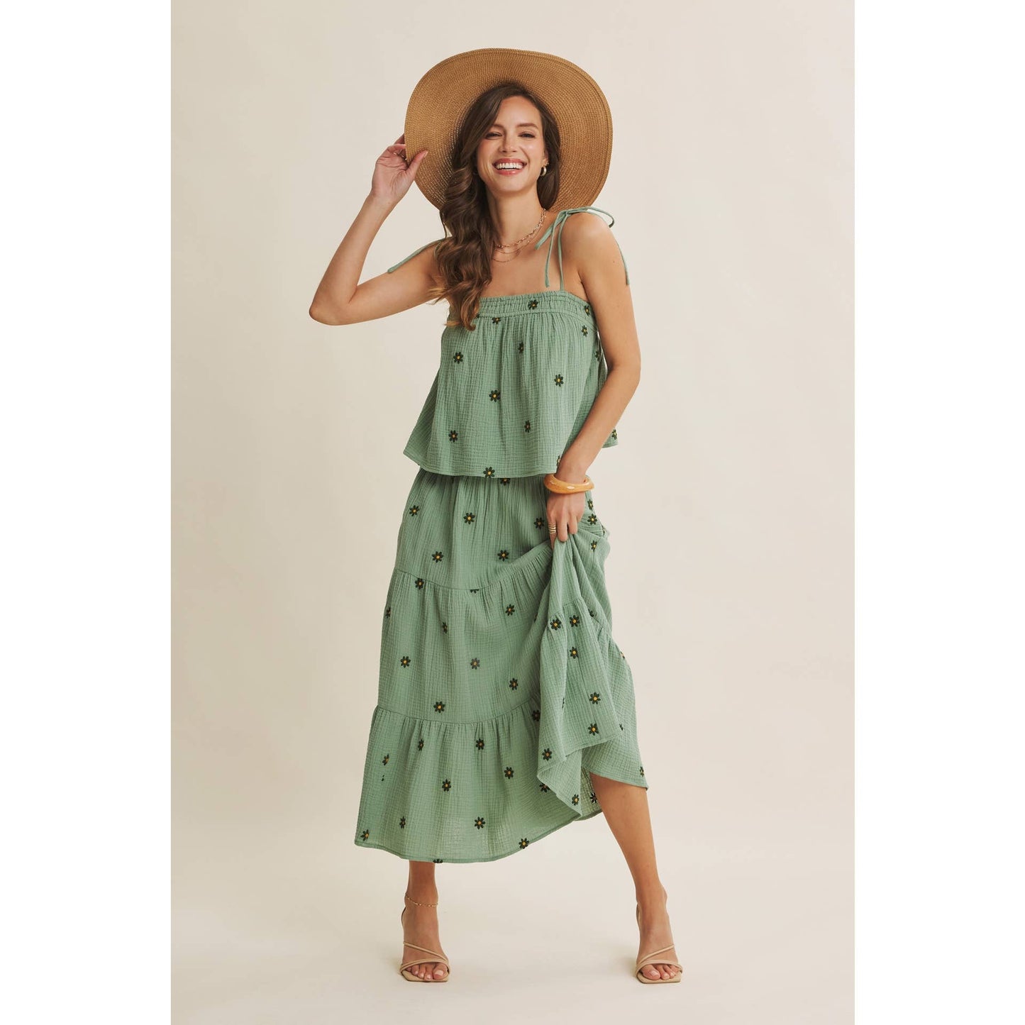 Sunset Fields Smocked Skirt