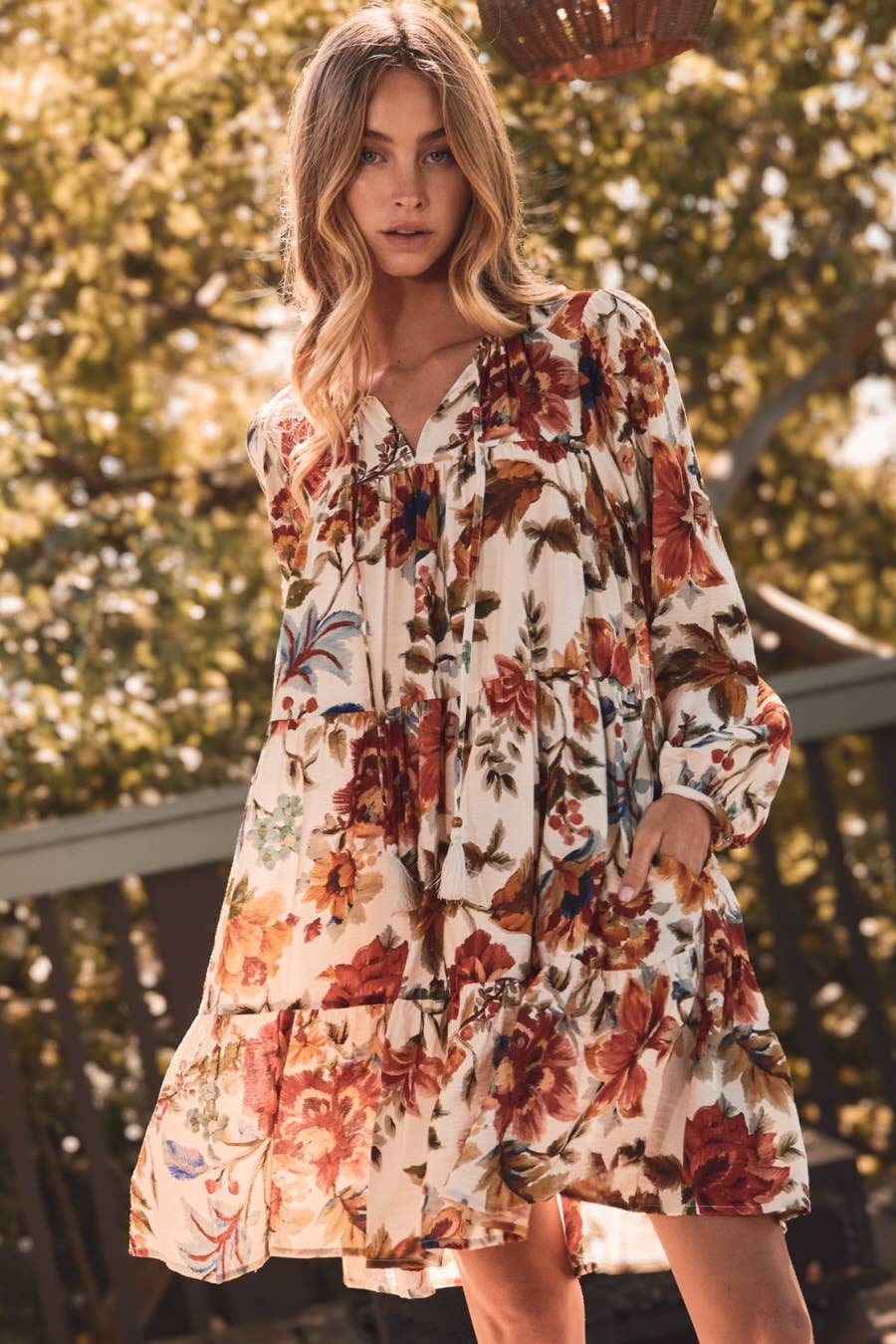Rust Floral Dress