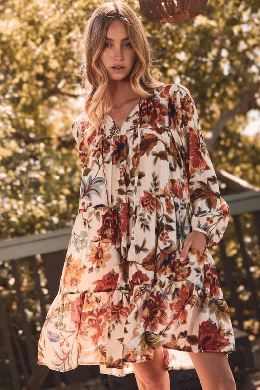 Rust Floral Dress