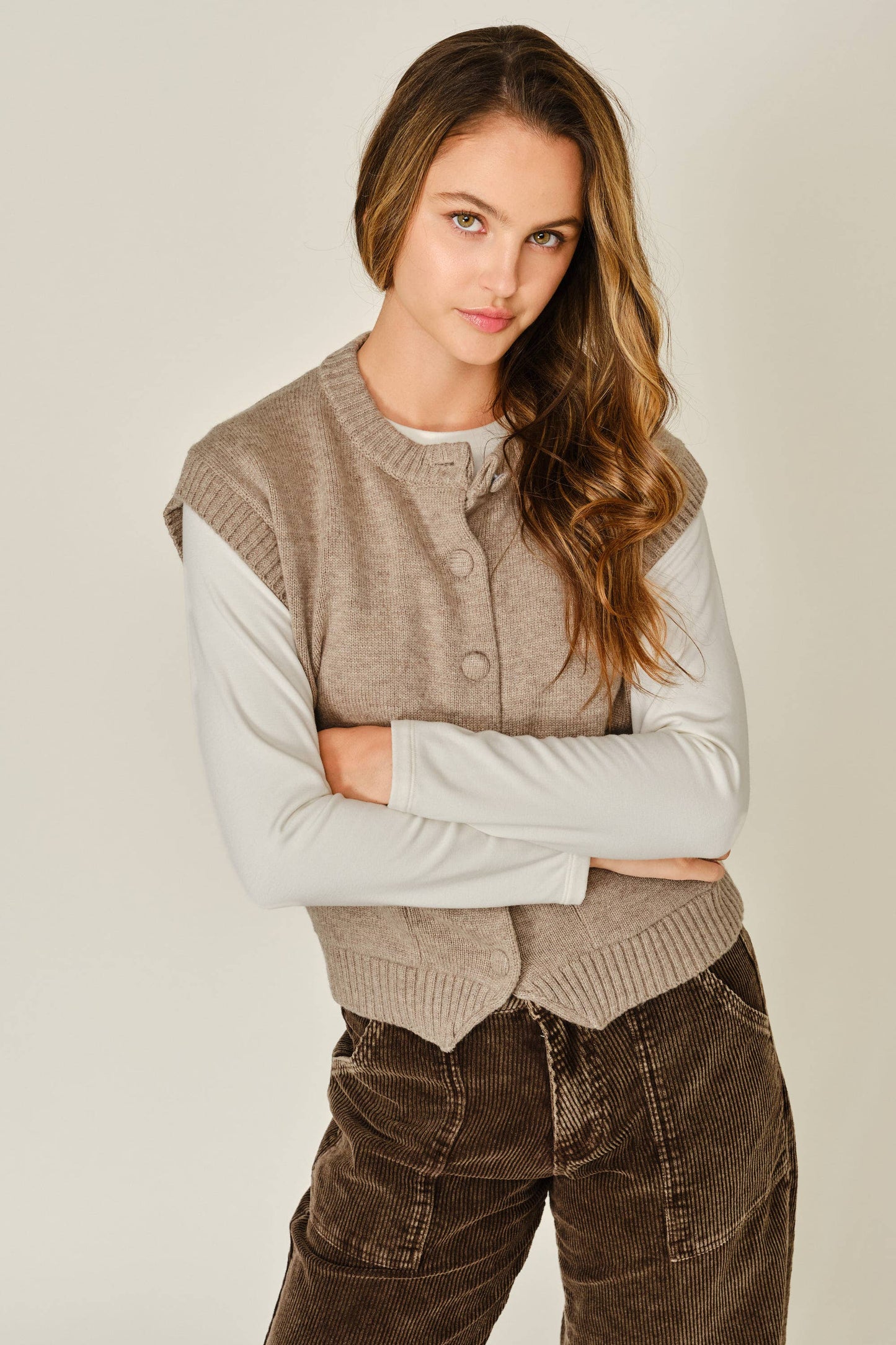 Button Down Sweater Vest