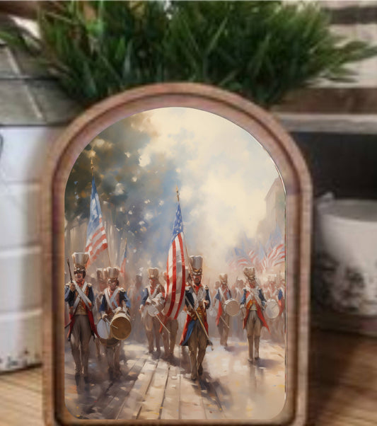 Arch Top Patriotic Band Framed Art