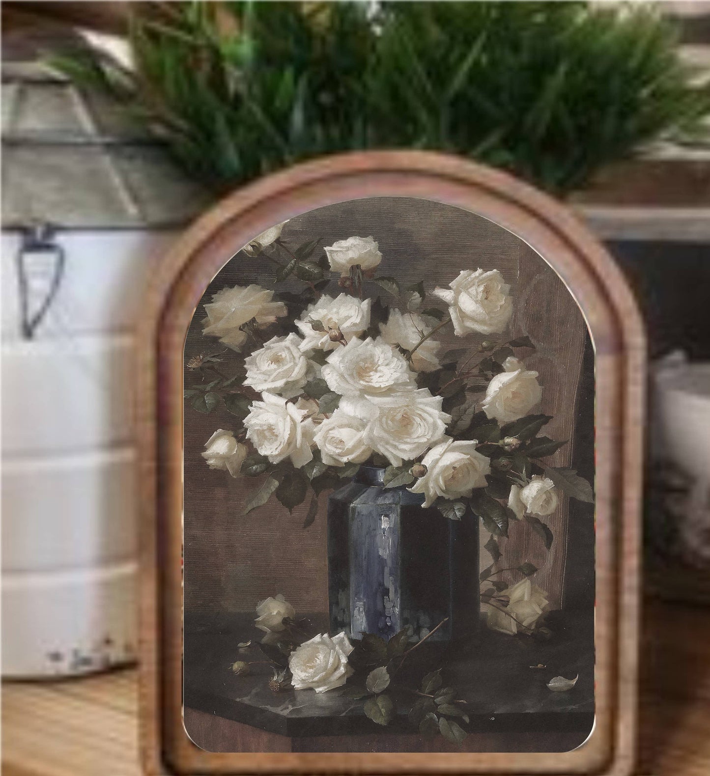 Arch Top Moody Roses Framed Art