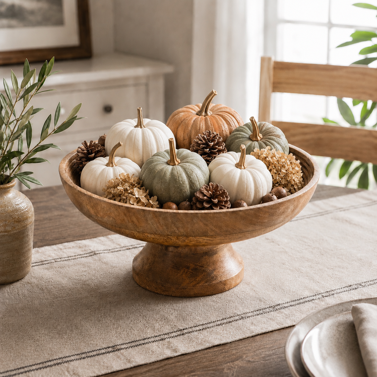 Wood Pedestal Bowl