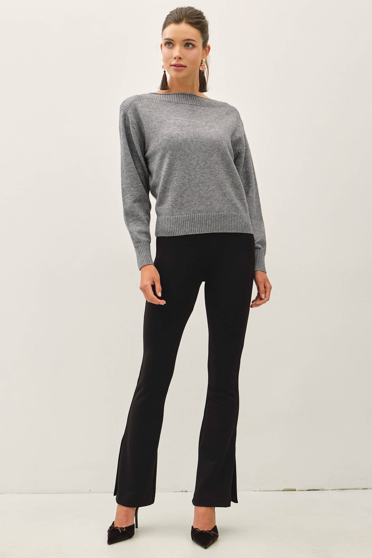Ribbed Boatneck Sweater